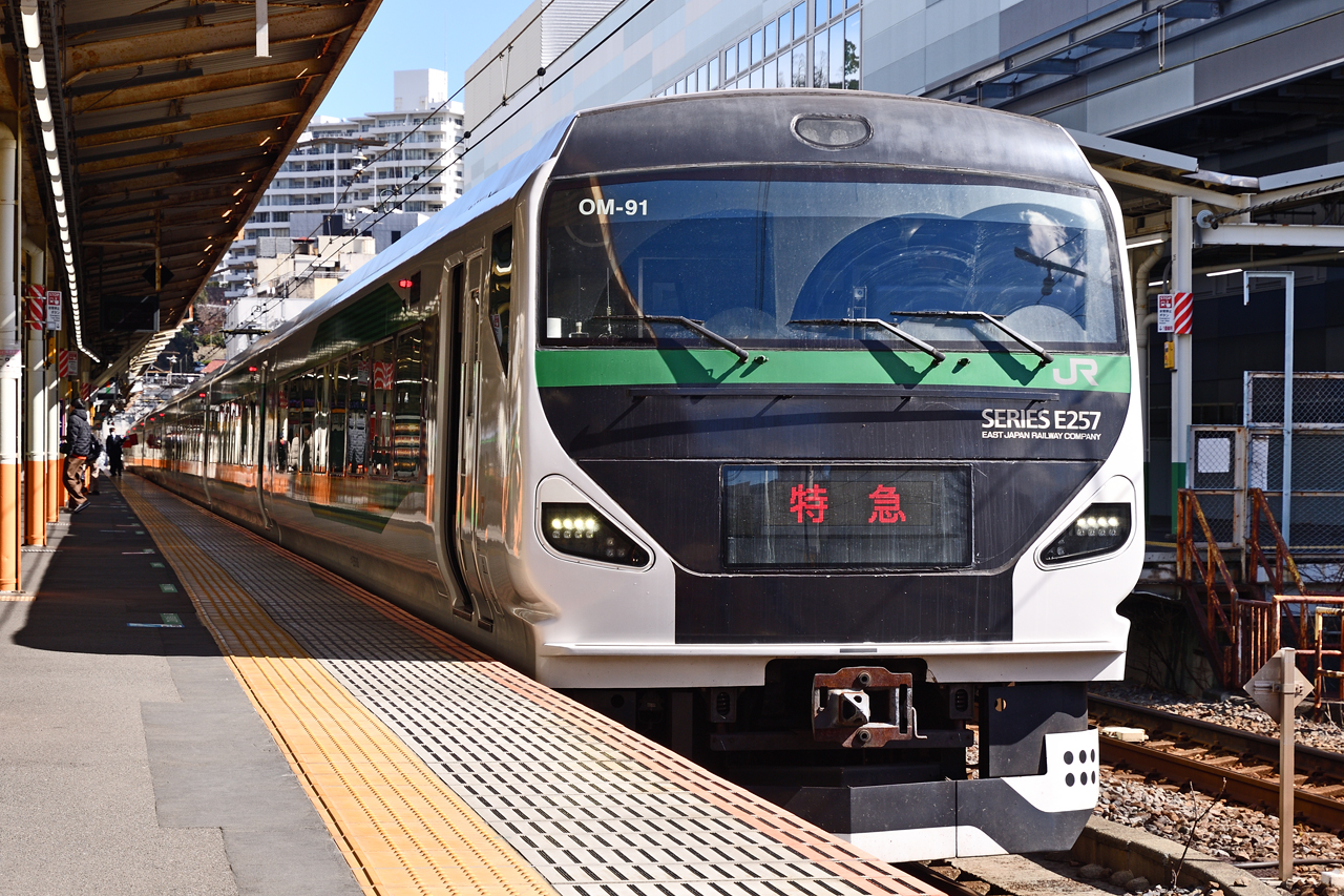 特急みなみの桜河津桜大宮号 E257 熱海駅